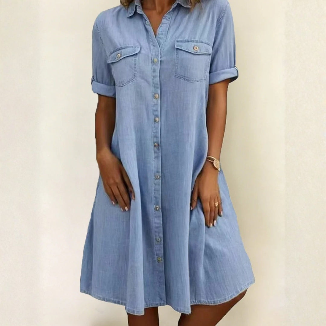 Patricia casual midi dress in denim style, relaxed cut