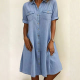 Patricia casual midi dress in denim style, relaxed cut