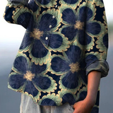 Frankie - Casual Women's Blouse in Floral Vintage Style