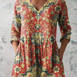 Edith - Long Blouse with V-Neck