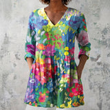 Beatrice - Blouse with Bright Watercolour Florals