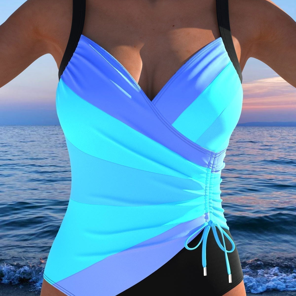 Eleanor elegant swimsuit with colourful print
