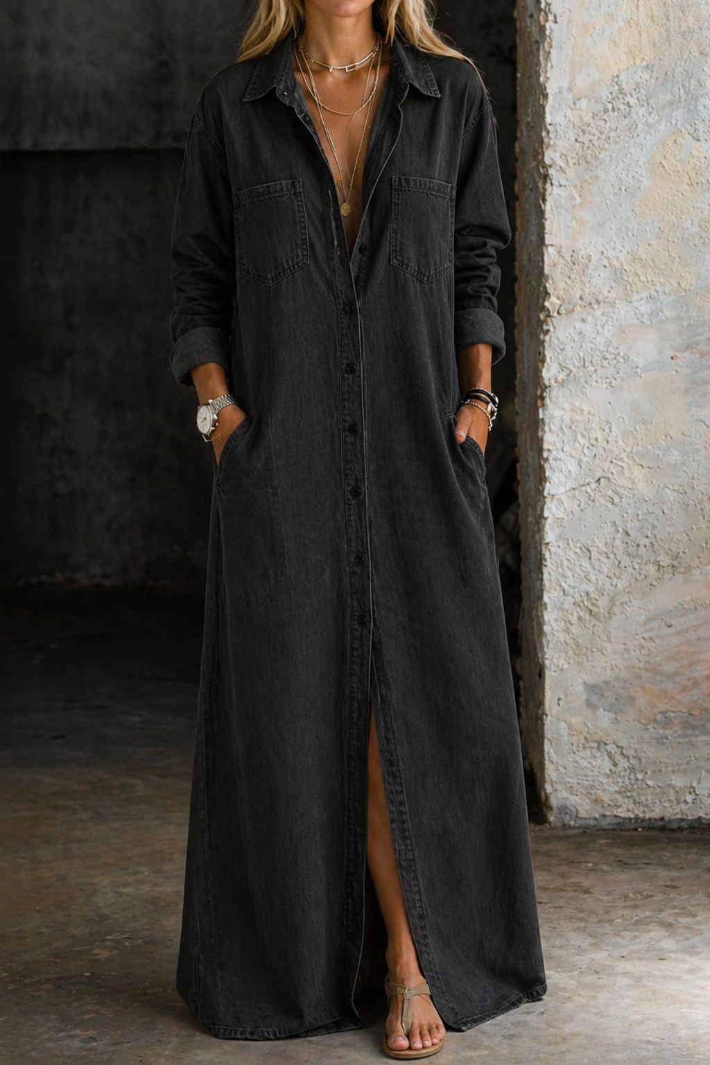 Delana button-down dress, tailored fit for everyday wear