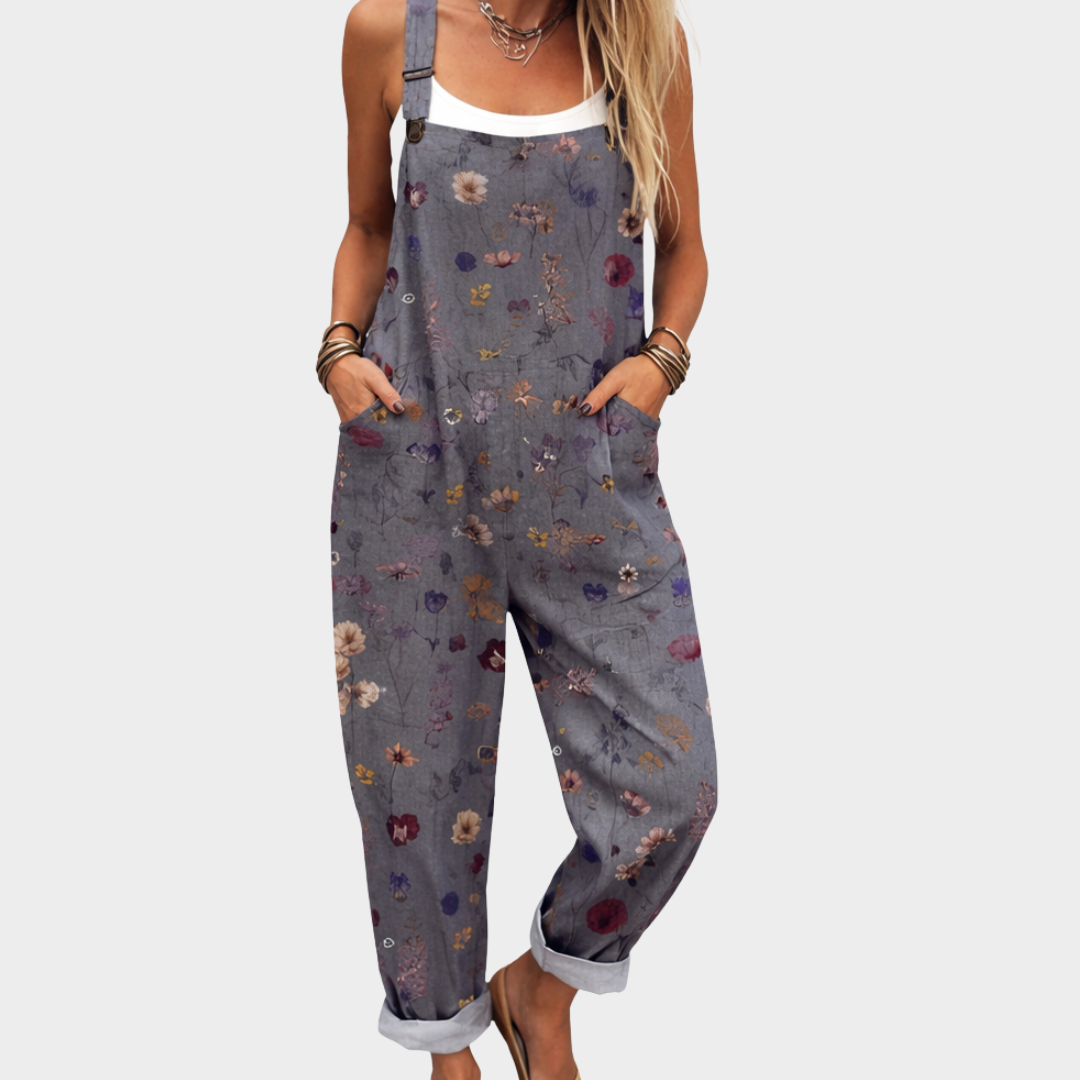 Comfortable printed overalls for women, relaxed fit