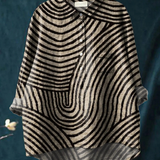 Aurora - Casual Blouse with Circular Line Print