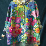 Ayla - Casual Women's Blouse in Vintage Style with Floral Pattern