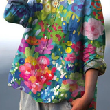 Ayla - Casual Women's Blouse in Vintage Style with Floral Pattern