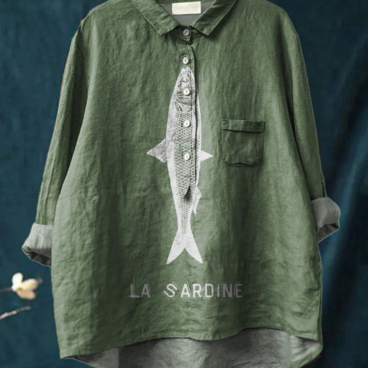 Jasmine - Casual Blouse with Sardine Print