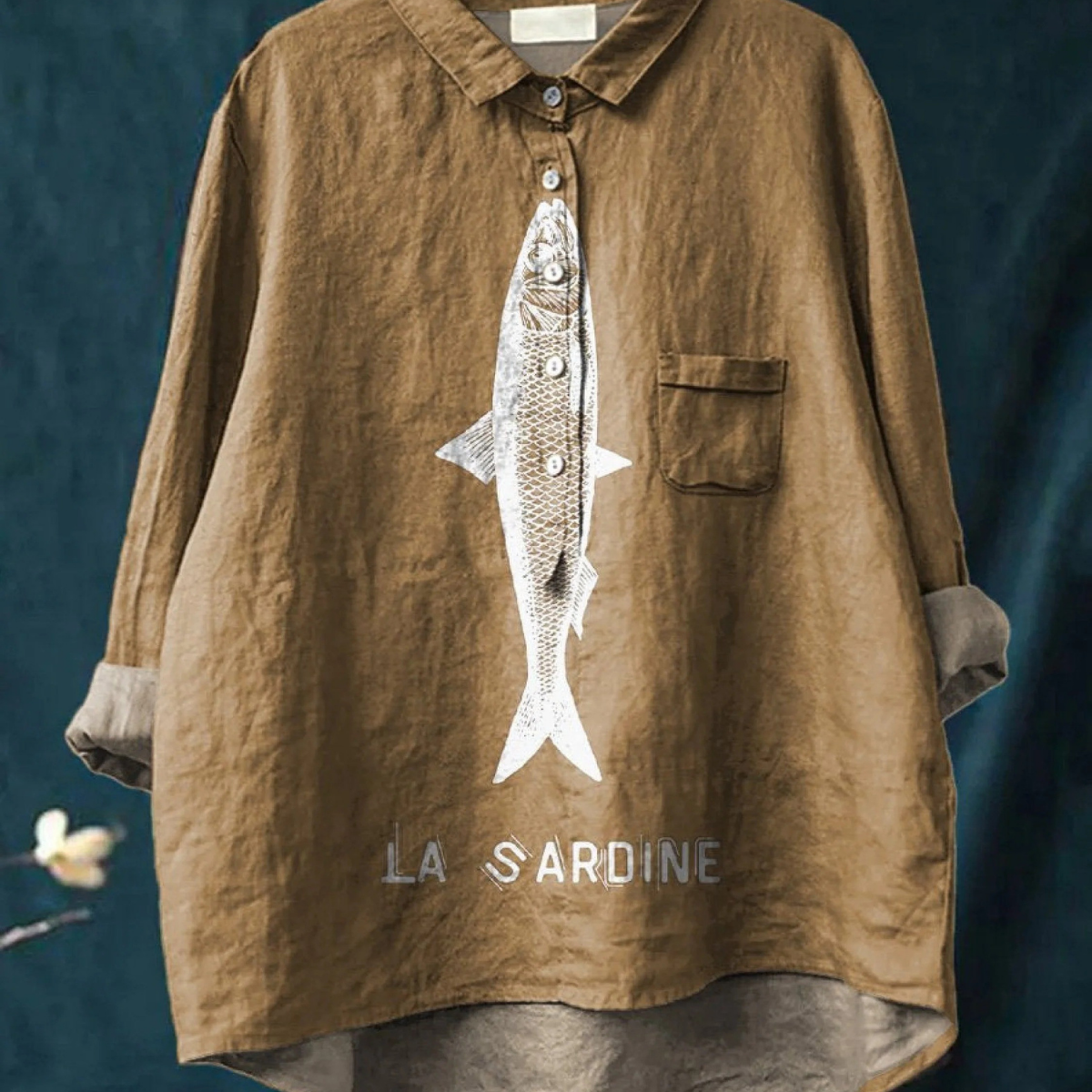 Jasmine - Casual Blouse with Sardine Print