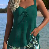 Seraphina striped tankini with two-piece swimsuit bottom
