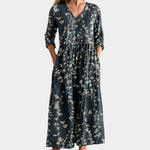 Rosie navy maxi dress with moonlit vines, view 2