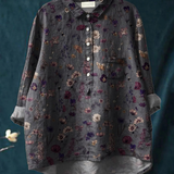 Indie - Casual Women's Blouse with Floral Print
