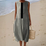 Mabel - Monochromatic Striped Dress