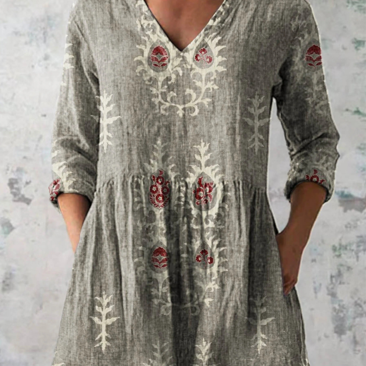 Cora - Long Blouse with V-Neck