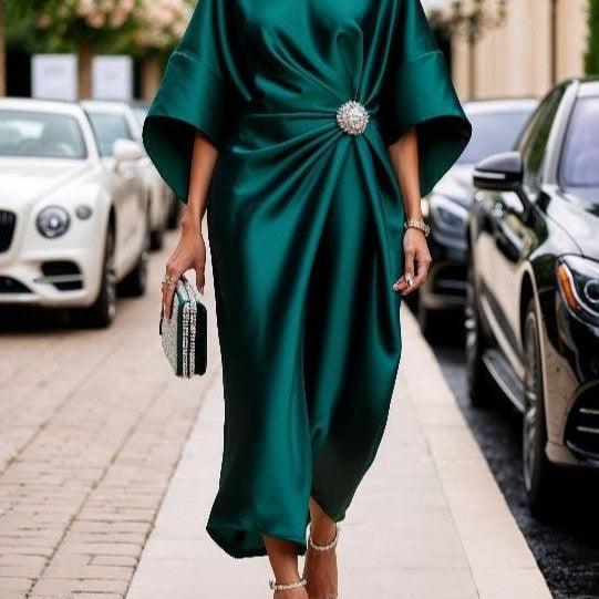 Elena - Luxe Shimmer Satin Long Dress