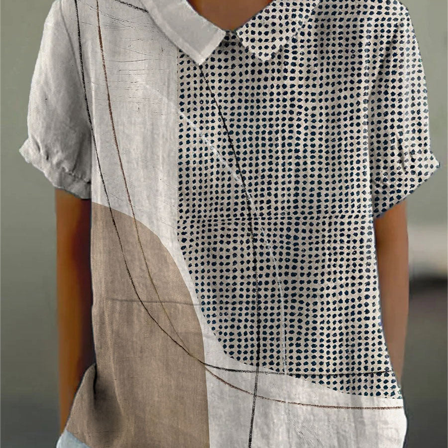 Lana - Blouse with Abstract Dots and Lines