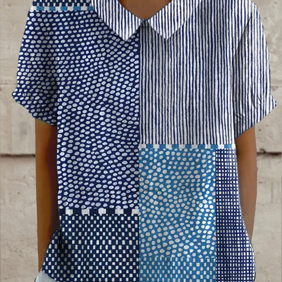 Alina - Patchwork Print Blouse