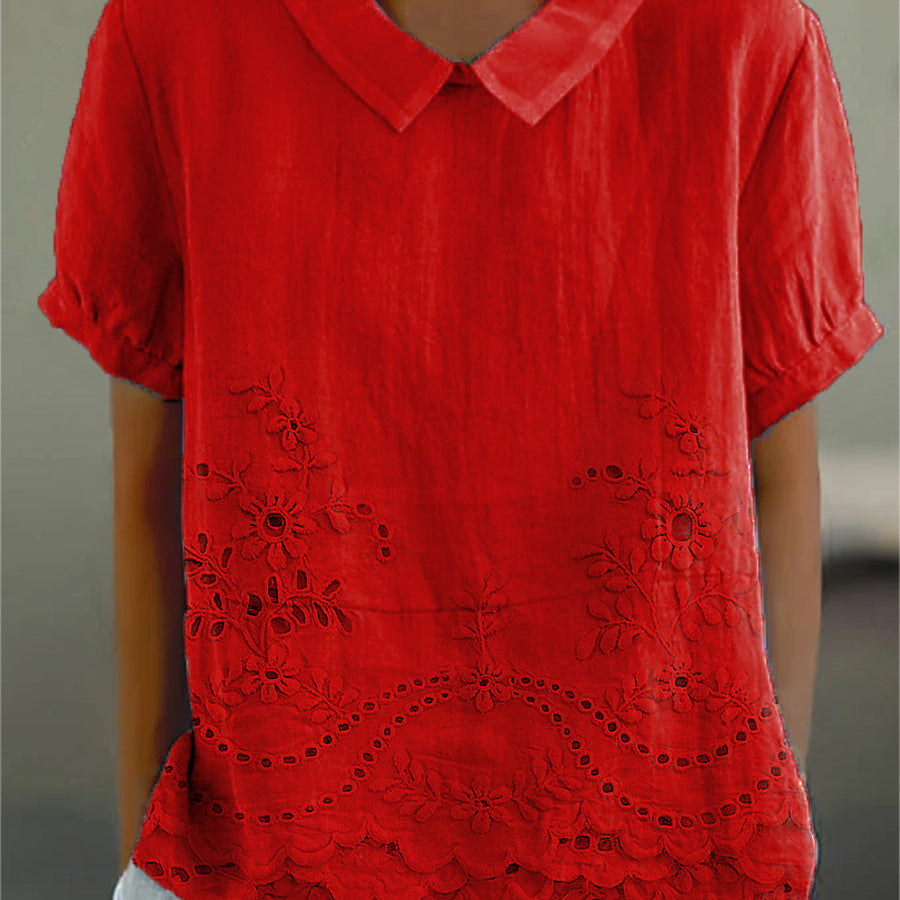 Lily - Embroidered Floral Blouse