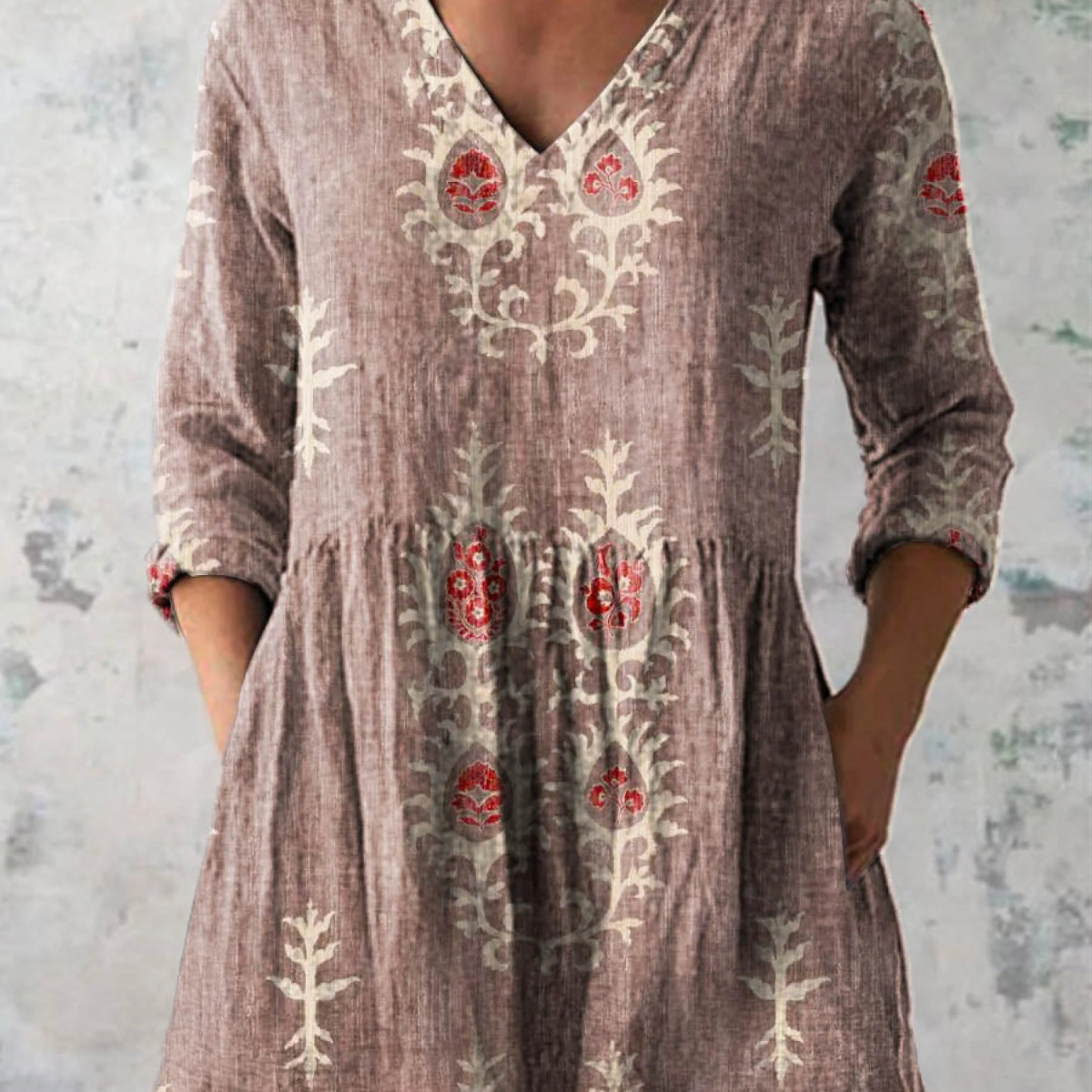 Cora - Long Blouse with V-Neck