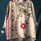 Ava - Casual Blouse with Vintage Floral Print