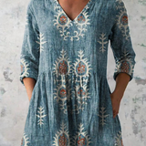 Cora - Long Blouse with V-Neck