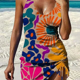 Faith floral graphic tankini with shorts, tummy control