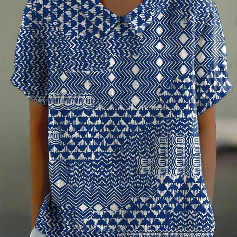 Abigail - Blouse with Tribal Print