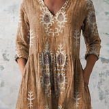Cora - Long Blouse with V-Neck