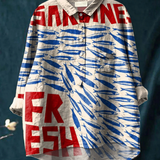 Quinn - Casual Women's Blouse with Vintage Fish Art