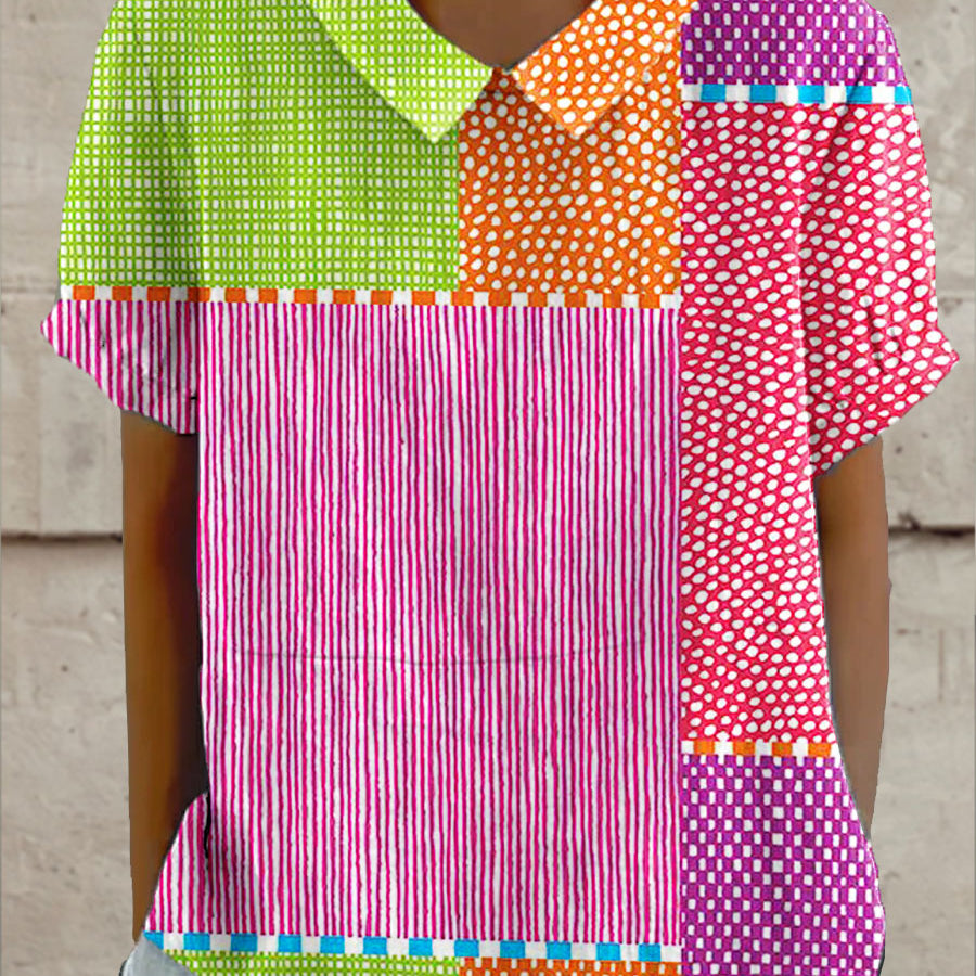 Zara - Colourful Patchwork Blouse
