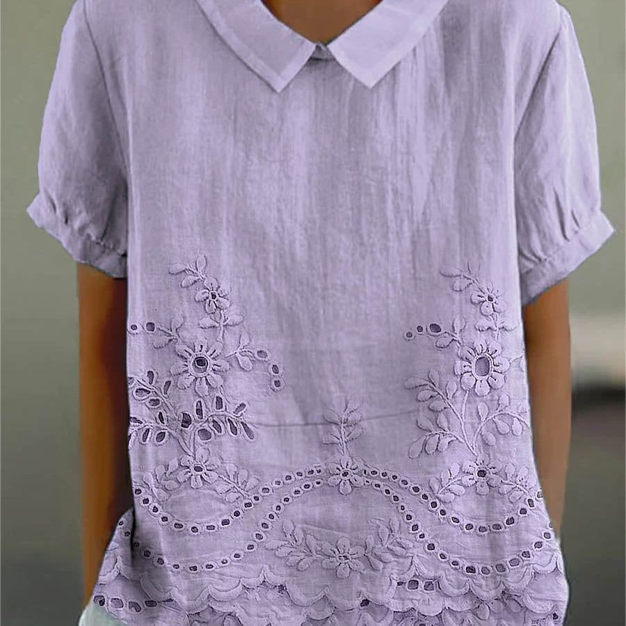 Lily - Embroidered Floral Blouse