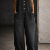 Bethany - Vintage Washed Cotton Denim Overalls