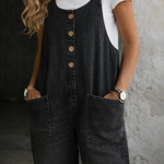Saylor vintage washed cotton denim overalls for women