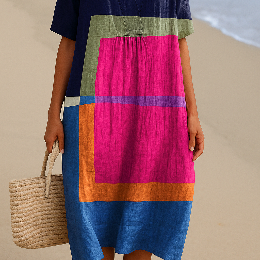 Louisa - Vibrant Colour Block Dress