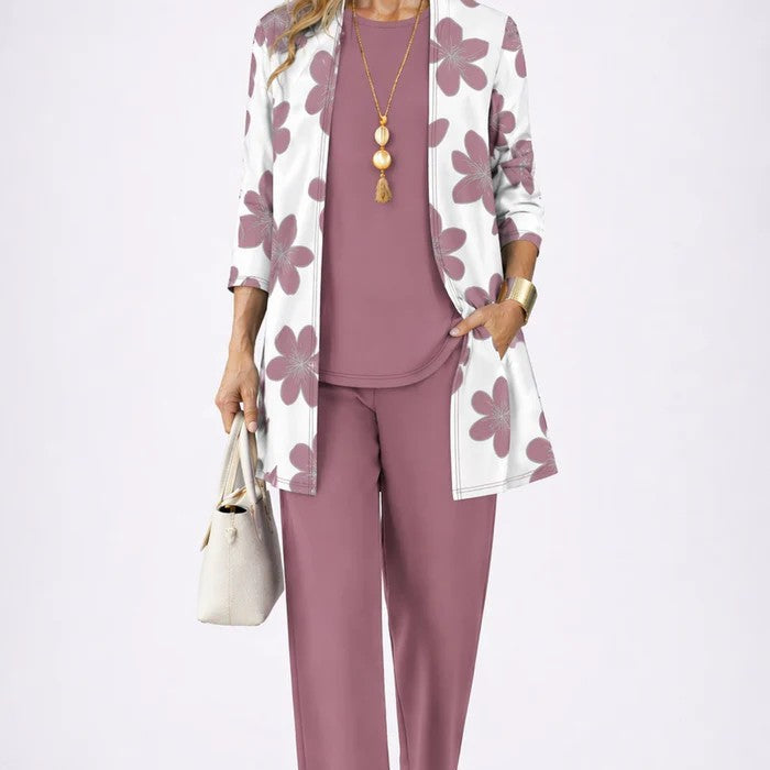 Sharon elegant three-piece set in Mauve, view 11
