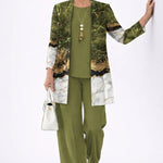 Sharon elegant three-piece set in Olive Green, view 12