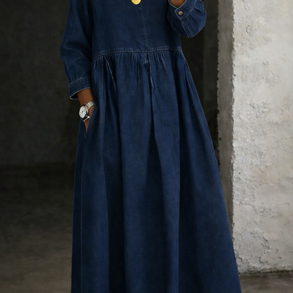 Clara - Peter Pan Collar Denim Dress