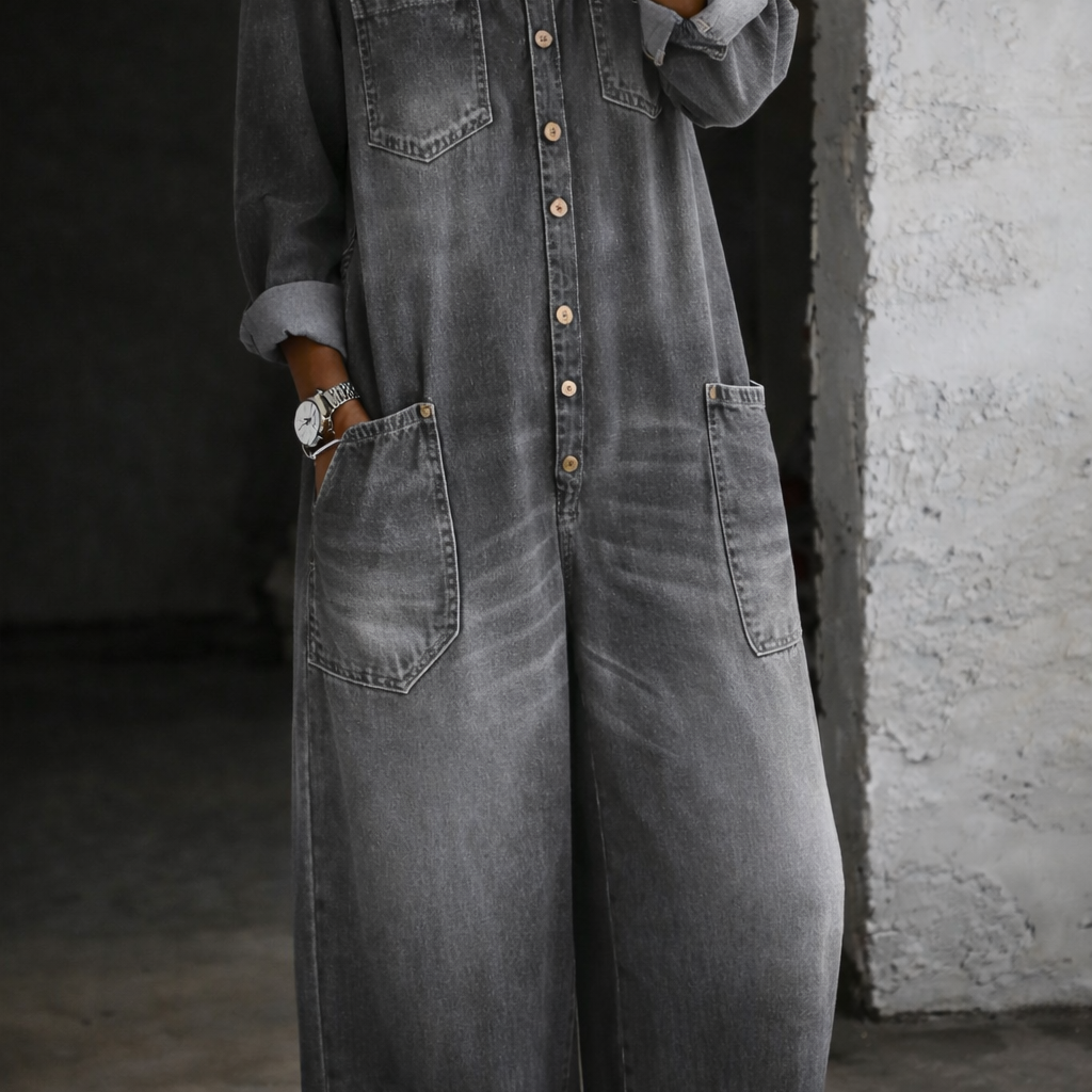 Helena - Long Sleeve Jumpsuit with Exposed Shoulders