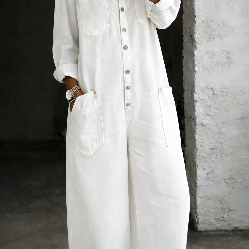 Helena - Long Sleeve Jumpsuit with Exposed Shoulders