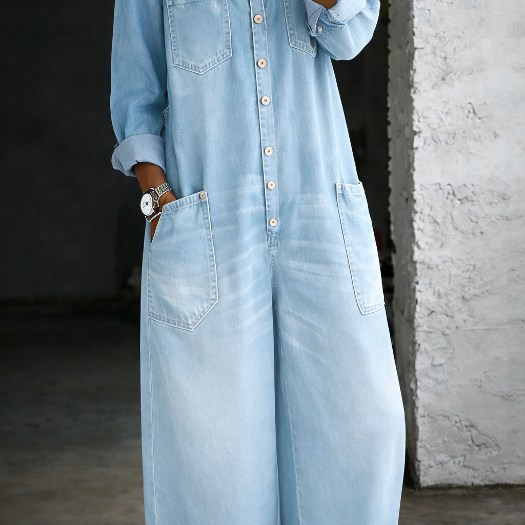 Helena - Long Sleeve Jumpsuit with Exposed Shoulders