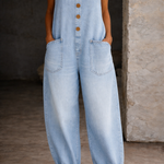 Sadie vintage washed cotton denim overalls for women
