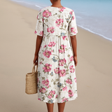 Maisie - Vintage Floral Linen Dress