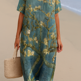 Karen - Floral Dress in Aqua Green