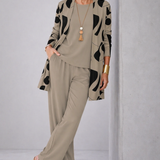 Lorraine khaki three-piece set, front view