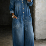 Sophia off-shoulder denim jumpsuit for women