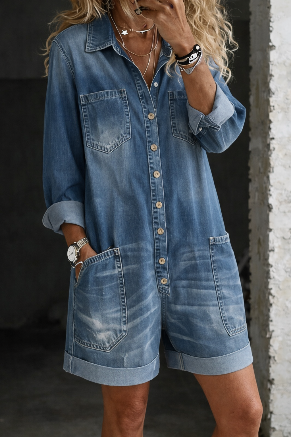 Nora casual jumpsuit shorts, relaxed summer fit