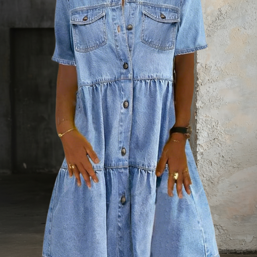 Sophia - Casual Elegant Denim Dress