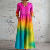 Tammy rainbow ombre maxi dress, front view