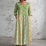 Jill green garden panel print maxi dress, front view