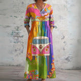 Ellie retro Kombi print maxi dress, front view